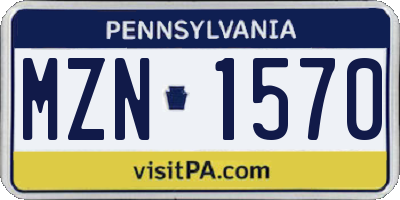 PA license plate MZN1570