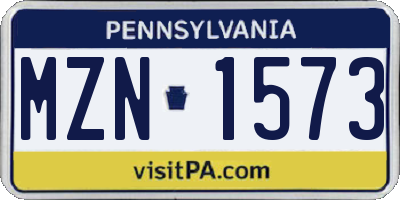 PA license plate MZN1573