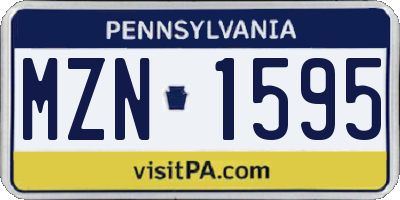 PA license plate MZN1595