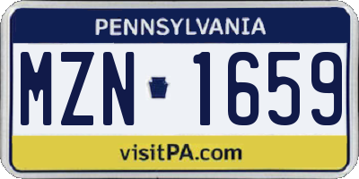 PA license plate MZN1659