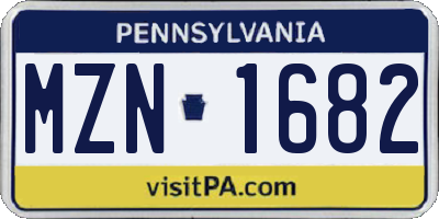 PA license plate MZN1682