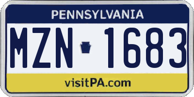PA license plate MZN1683