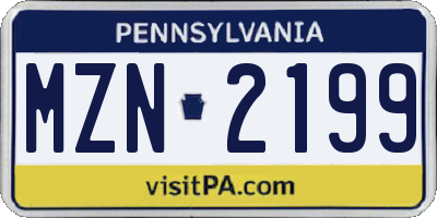 PA license plate MZN2199