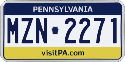 PA license plate MZN2271