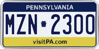 PA license plate MZN2300