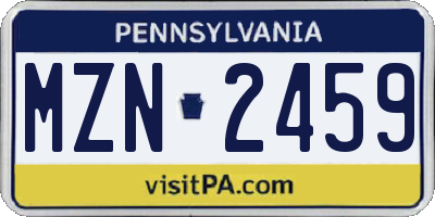 PA license plate MZN2459