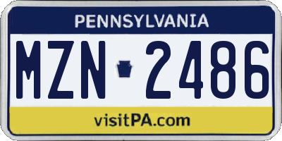 PA license plate MZN2486