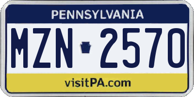 PA license plate MZN2570
