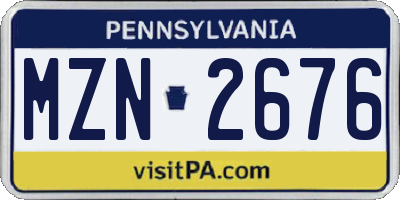 PA license plate MZN2676