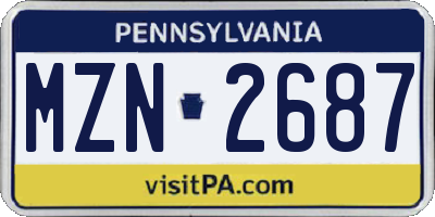 PA license plate MZN2687