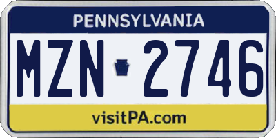 PA license plate MZN2746