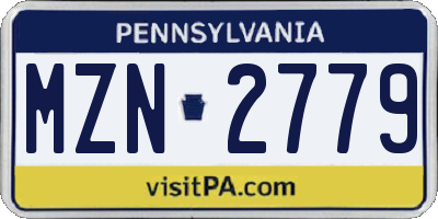 PA license plate MZN2779