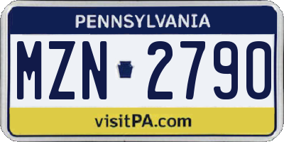 PA license plate MZN2790