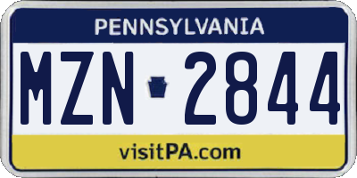 PA license plate MZN2844