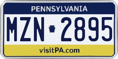 PA license plate MZN2895