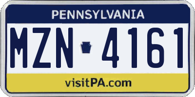 PA license plate MZN4161