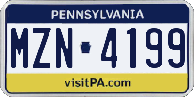 PA license plate MZN4199