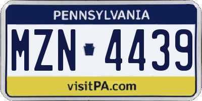 PA license plate MZN4439