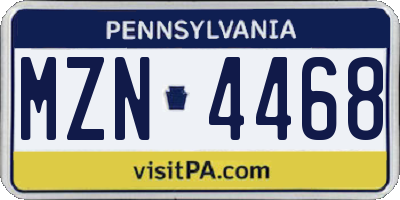 PA license plate MZN4468