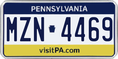 PA license plate MZN4469