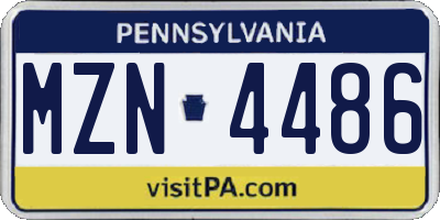 PA license plate MZN4486