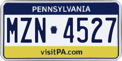 PA license plate MZN4527