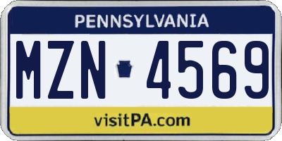PA license plate MZN4569