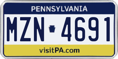 PA license plate MZN4691