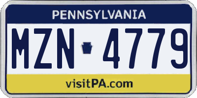 PA license plate MZN4779