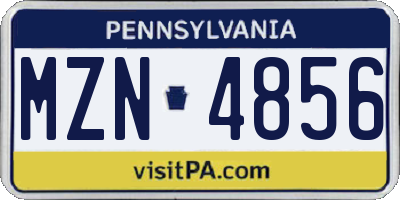 PA license plate MZN4856
