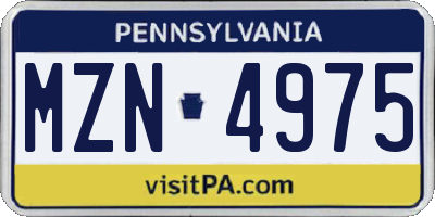 PA license plate MZN4975