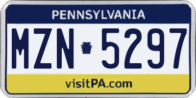 PA license plate MZN5297