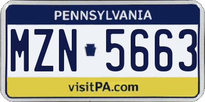 PA license plate MZN5663