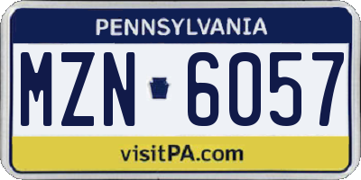 PA license plate MZN6057