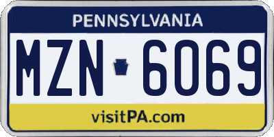 PA license plate MZN6069
