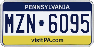 PA license plate MZN6095