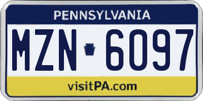 PA license plate MZN6097