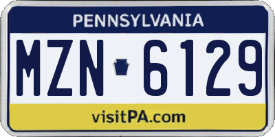 PA license plate MZN6129