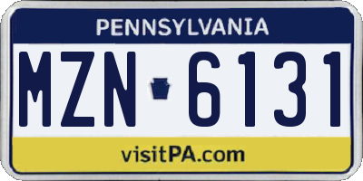 PA license plate MZN6131