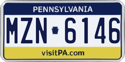 PA license plate MZN6146