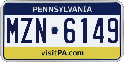 PA license plate MZN6149