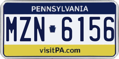 PA license plate MZN6156