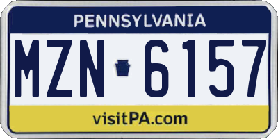PA license plate MZN6157