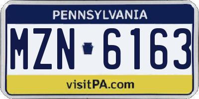 PA license plate MZN6163