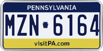 PA license plate MZN6164