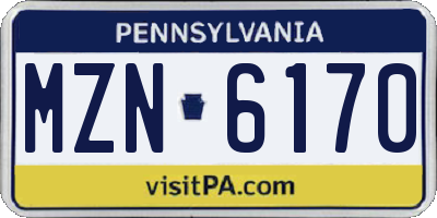 PA license plate MZN6170