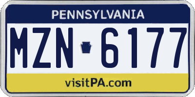 PA license plate MZN6177