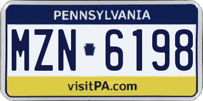PA license plate MZN6198