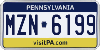 PA license plate MZN6199