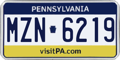 PA license plate MZN6219